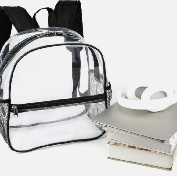 Mini Clear Backpack Stadium Approved Small Clear Sports Concerts Bag - Picture 5 of 8